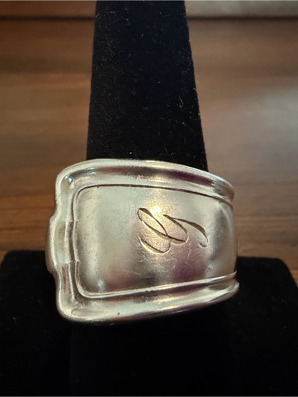 G Engraved Spoon Ring